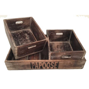 Wooden Tray Crate 3 Piece Set by Papoose Toys| Wooden Tray Crate 3 Piece Set by Papoose Toys|