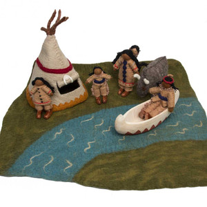 Native American Village 9 Piece Set by Papoose Toys| Native American Village 9 Piece Set by Papoose Toys|