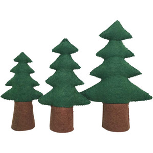 Pine Trees 3 Piece Set by Papoose Toys| Pine Trees 3 Piece Set by Papoose Toys|