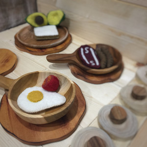 Breakfast Set 7 Piece Set - Wool Felt Food | Papoose Toys Breakfast Set 7 Piece Set - Wool Felt Food | Papoose Toys