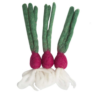 Mini Red Onion/3pc Felt Food by Papoose Toys| Mini Red Onion/3pc Felt Food by Papoose Toys|