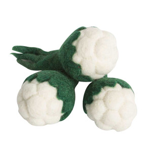 Mini Cauliflower/3pc Felt Food by Papoose Toys| Mini Cauliflower/3pc Felt Food by Papoose Toys|