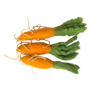 Mini Carrot/3pc Felt Food by Papoose Toys| Mini Carrot/3pc Felt Food by Papoose Toys|