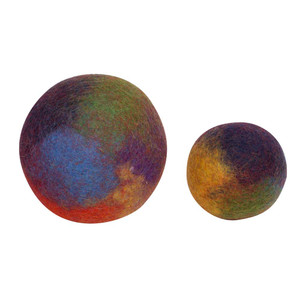Rainbow Balls Marbled 2 Piece Set Felt Balls by Papoose Toys| Rainbow Balls Marbled 2 Piece Set Felt Balls by Papoose Toys|