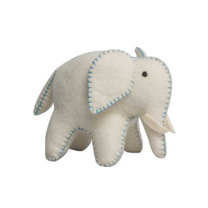 White Elephant Blue Stitch by Papoose Toys| White Elephant Blue Stitch by Papoose Toys|