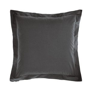 300TC Cotton Percale Vienna Pillowcase by Linen House|Charcoal 300TC Cotton Percale Vienna Pillowcase by Linen House|Charcoal