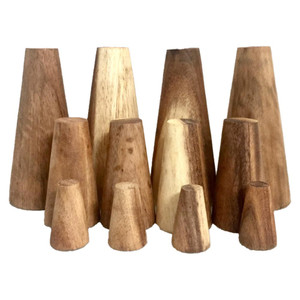 Natural Wooden Stacking Cones 12 Piece Set by Papoose Toys Natural Wooden Stacking Cones 12 Piece Set by Papoose Toys