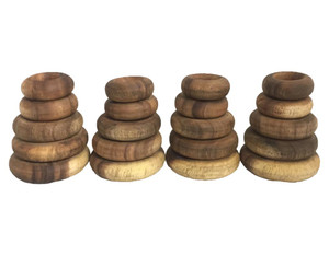 Natural Wooden Doughnuts 20 piece Set by Papoose Toys Natural Wooden Doughnuts 20 piece Set by Papoose Toys