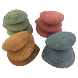 Earth Coloured Wooden Pebbles 12 Piece Set by Papoose Toys Earth Coloured Wooden Pebbles 12 Piece Set by Papoose Toys