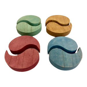 Earth Coloured Wooden Yim Yams 8 Piece Set by Papoose Toys Earth Coloured Wooden Yim Yams 8 Piece Set by Papoose Toys