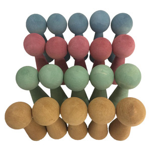 Earth Coloured Wooden Dwellers 20 piece Set by Papoose Toys Earth Coloured Wooden Dwellers 20 piece Set by Papoose Toys