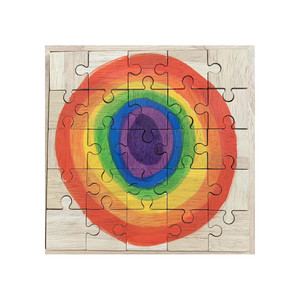 Hand Painted Bright Rainbow Moon wooden Jigsaw Puzzle by Papoose Toys Hand Painted Bright Rainbow Moon wooden Jigsaw Puzzle by Papoose Toys