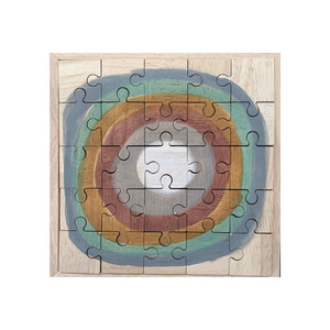 Hand Painted Earth Rainbow Moon wooden Jigsaw Puzzle by Papoose Toys Hand Painted Earth Rainbow Moon wooden Jigsaw Puzzle by Papoose Toys