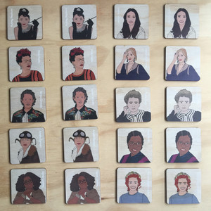 Iconic women timber tile memory game Iconic women timber tile memory game