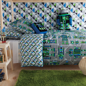 Kas Kids Vintage Robots Quilt Cover & Pillowcase Set Kas Kids Vintage Robots Quilt Cover & Pillowcase Set