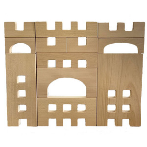 Wooden Fortress  Building Set 12pc | Papoose Toys Wooden Fortress  Building Set 12pc | Papoose Toys
