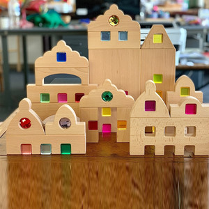 Wooden Fortress  Building Set 24pc | Papoose Toys Wooden Fortress  Building Set 24pc | Papoose Toys