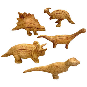 Hand Carved Wooden Dinosaurs 5pc | Papoose Toys Hand Carved Wooden Dinosaurs 5pc | Papoose Toys