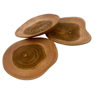 Natural Wooden Teak Plate | Papoose Toys Natural Wooden Teak Plate | Papoose Toys