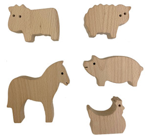 Wooden farm animals in beech Wooden farm animals in beech