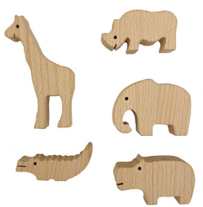 Wooden wild life animals in beech Wooden wild life animals in beech