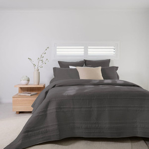 Flinders Coverlet Set in Charcoal Flinders Coverlet Set in Charcoal