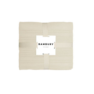 Flinders Embossed Bed Runner in Pebble showing presentation packaging Flinders Embossed Bed Runner in Pebble showing presentation packaging