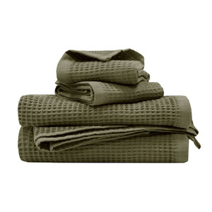 Waffle Towel Stack in Olive Waffle Towel Stack in Olive
