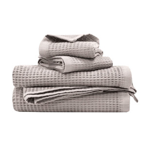 Waffle Towel Stack in Pebble Waffle Towel Stack in Pebble