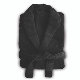Bambury Microplush Bath Robe - Black
