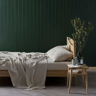 Nimes Pure Linen Sheet Set in colour Natural by Linen House