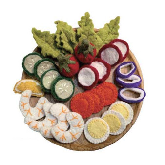 Salad Set/30pc Felt Food by Papoose Toys