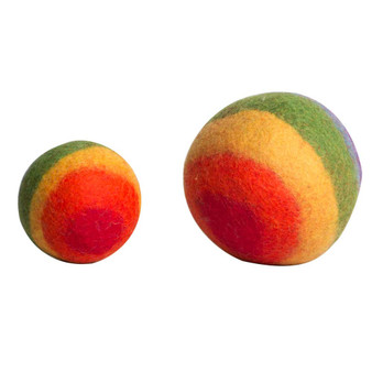Rainbow Balls 2 Piece Set Felt Balls by Papoose Toys|