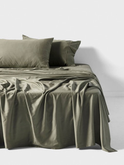 Nara Bamboo 400TC Moss Sheet Set by Linen House|