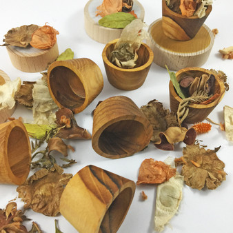 Natural Wooden Small Bowls by Papoose Toys