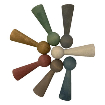 Earth Coloured Wooden Dwellers 7 Piece Set by Papoose Toys