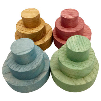 Earth Coloured Wooden Disc Set 12 Piece Set by Papoose Toys