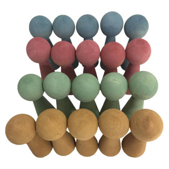 Earth Coloured Wooden Dwellers 20 piece Set by Papoose Toys