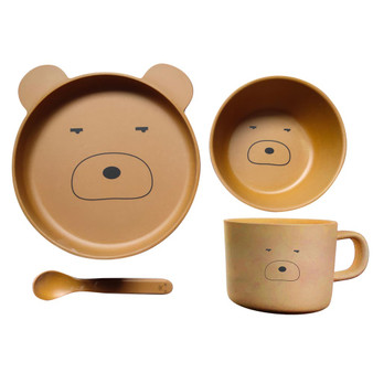 BambooWare Kids 4 PC Dining Set - Bear | Pilbeam