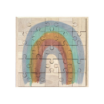 Hand Painted Earth Rainbow Arch wooden Jigsaw Puzzle by Papoose Toys