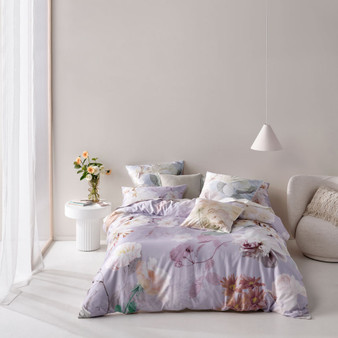 Annella Lilac Quilt Cover Set | Linen House
