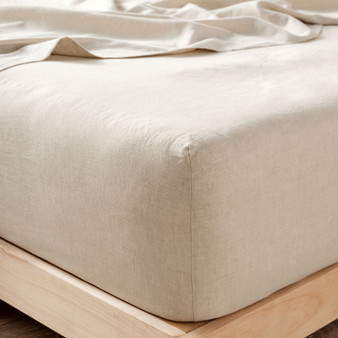 Nimes Natural Fitted Sheet | Linen House