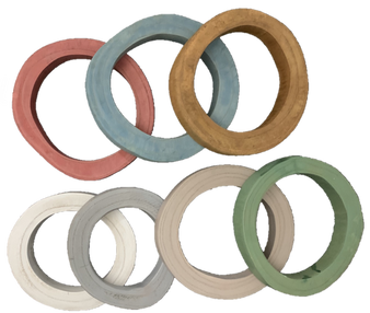 Earth Wooden Rings 7pc | Papoose Toys