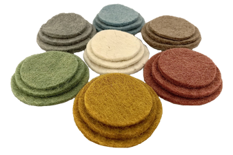 Earth Felt Circles 5cm 6cm 7cm | Papoose Toys