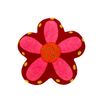 Flower novelty cushion in red