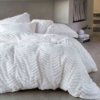 Drift White Quilt Cover Set | King Bed | White | Linen House