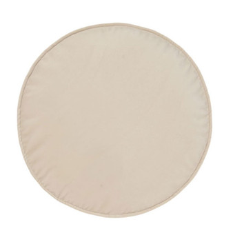 Toro Velvet round cushion in Sand by Linen House