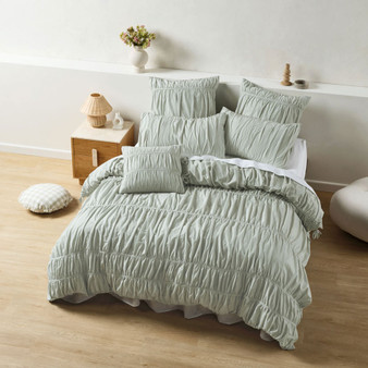 Layla Seafoam Quilt Cover Set