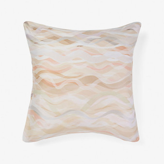 Currumbin European pillowcase in peach abstract design, cotton sateen