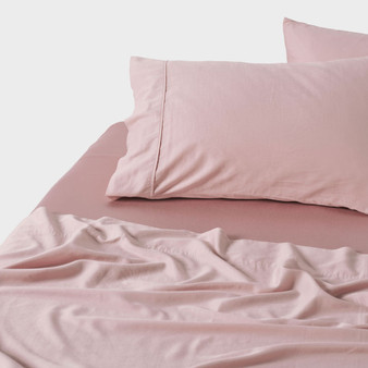 Linen House Surf Wash Dusty Rose Cotton Sateen sheet set